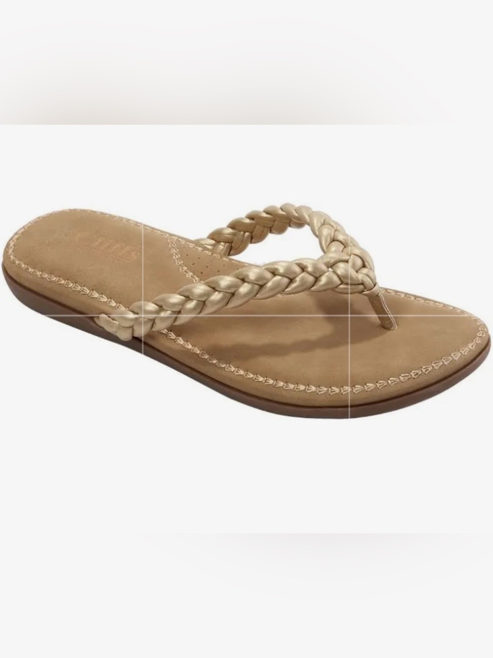 Cliffs by White Mountain Champagne Freedom Braided Thong Sandals | Size 8.5
